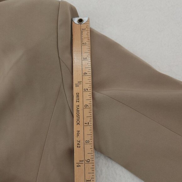Grey Lab Women’s M Blazer Tan Minimalist Tailored Jacket Office Regency Chic - Picture 8 of 12
